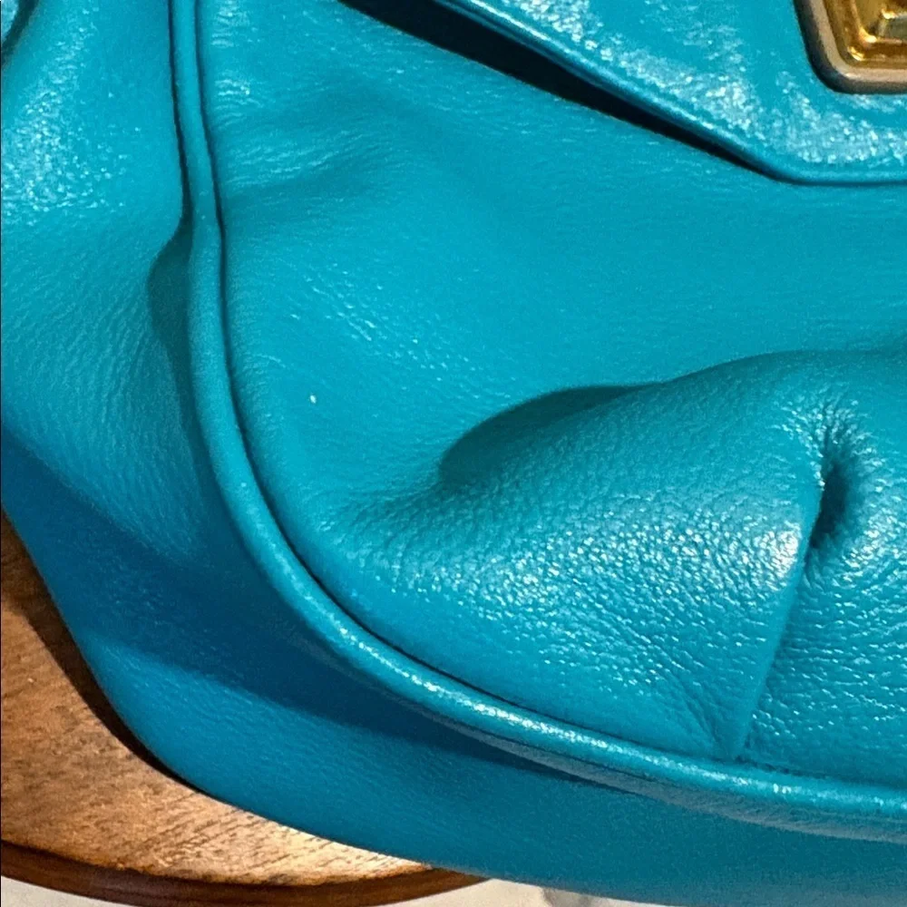 Marc Jacobs  Satchel  shoulder/Crossbody bag  leather  turquoise Brass Hardware